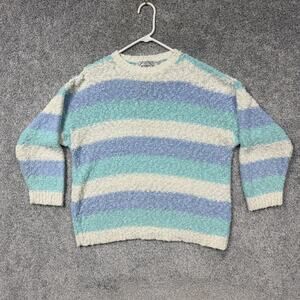 Vtg 80s Nuggets Popcorn Sweater 24W Plus Pastel Coastal Grandmother Cozy Twee